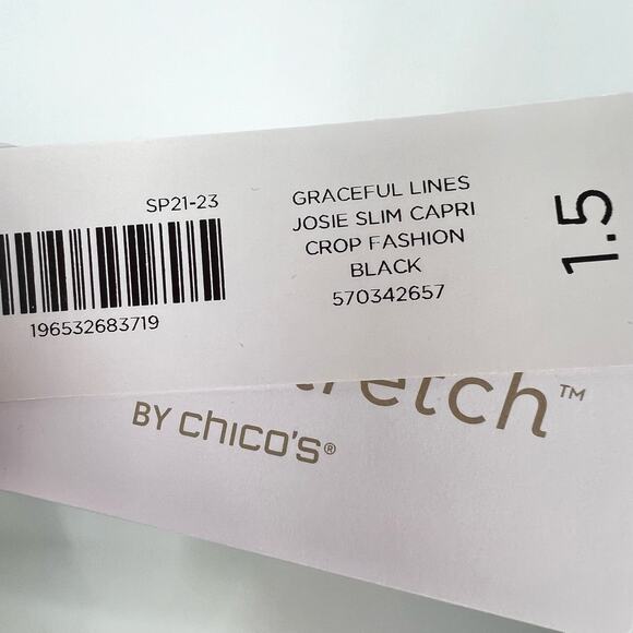 NEW NWT Chicos Perfect Stretch Sz 1.5 US 10 Medium/Large Josie Slim Capri Pants - Picture 8 of 10
